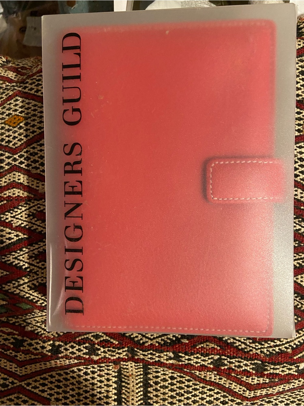 Designers Guild Red Leather Organizer with Snap Closure